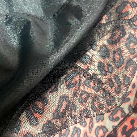 Leopard print, Pink, Black, Grey, Pleated, ruffle, skirt with slip & tulle,Large - Picture 8 of 10